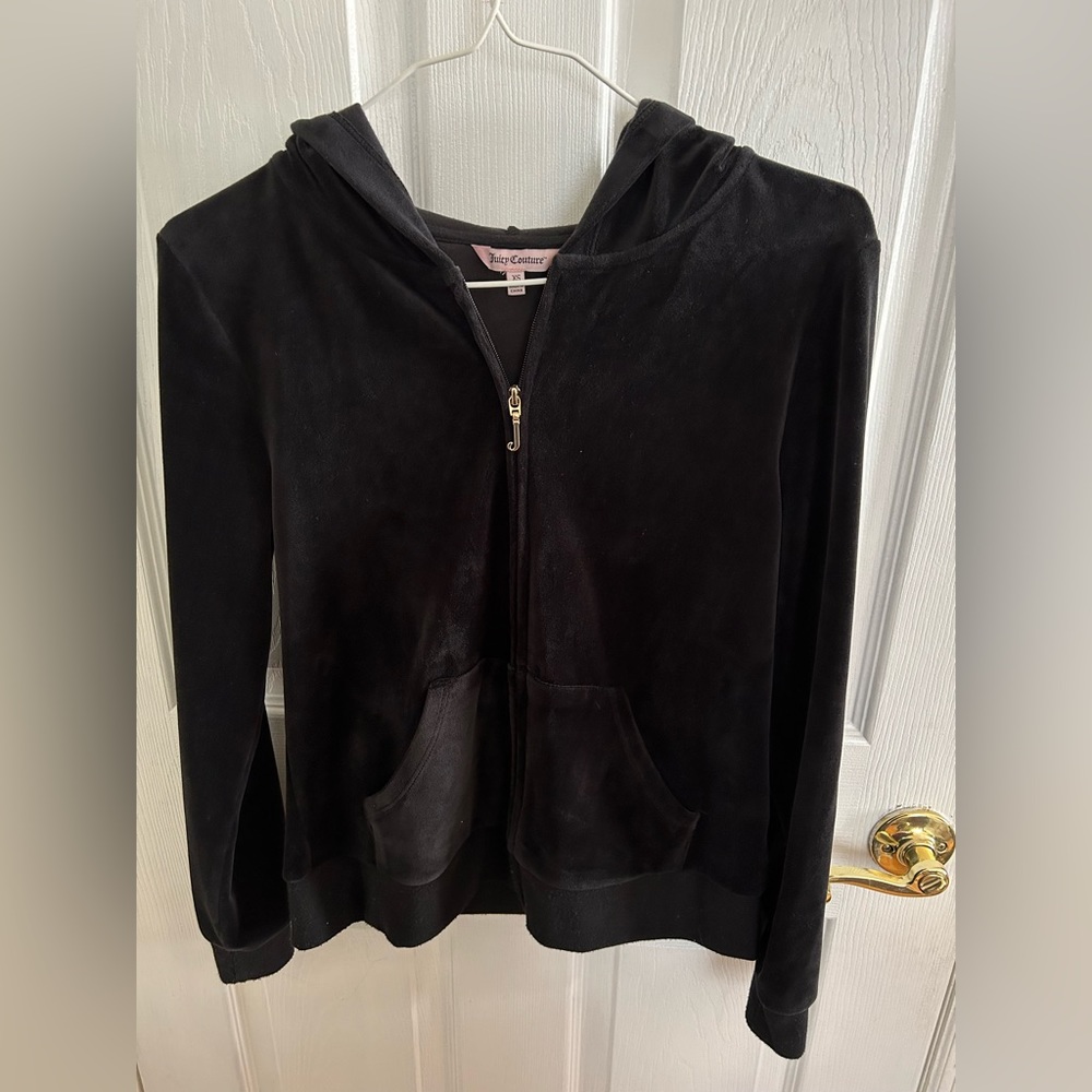 Juicy Couture black velour hoodie